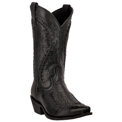 Laredo Laramie Black Genuine Leather Men's Western Boots