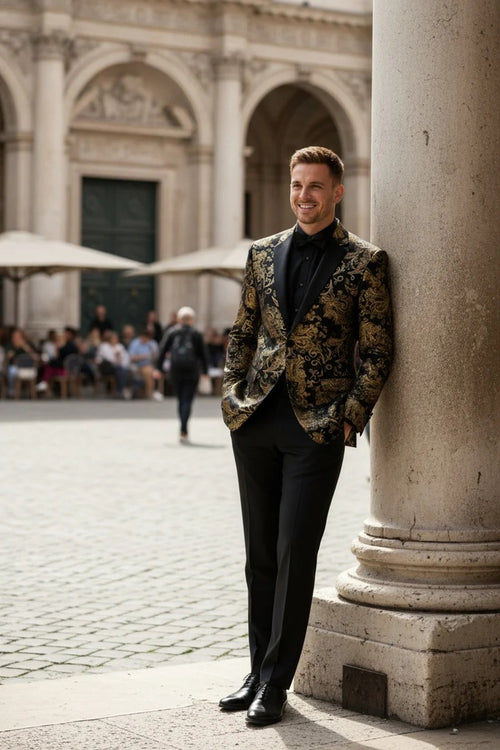 Black & Gold Tuxedo Jacket