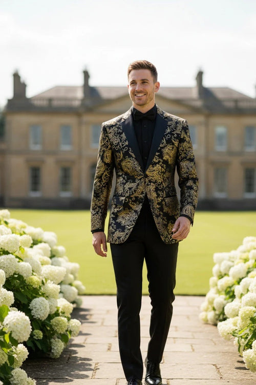 Black & Gold Tuxedo Jacket