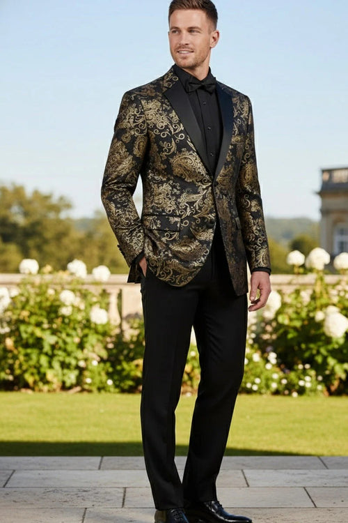 Black & Gold Tuxedo Jacket