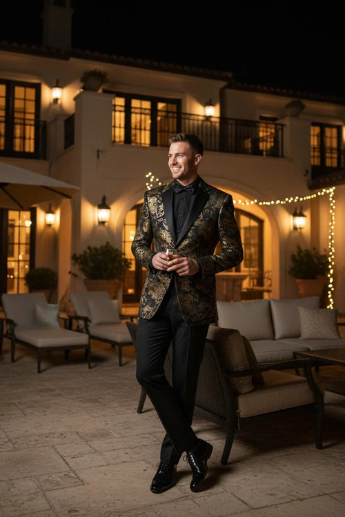 Black & Gold Tuxedo Jacket