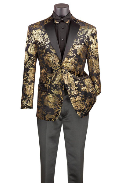 Black & Gold Tuxedo Jacket