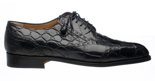 Belly Alligator Leather Shoes Men Black Italian Ferrini Wingtip Ferrini USA