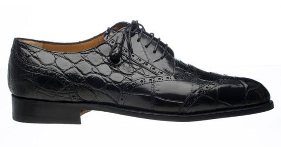 Belly Alligator Leather Shoes Men Black Italian Ferrini Wingtip Ferrini USA