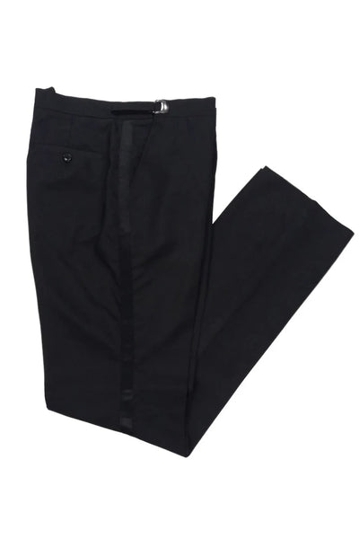 Black Prom Suit - Men's Modern Fit Poplin Tail Black Tuxedo