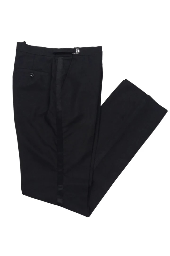 Black Prom Suit - Men's Modern Fit Poplin Tail Black Tuxedo