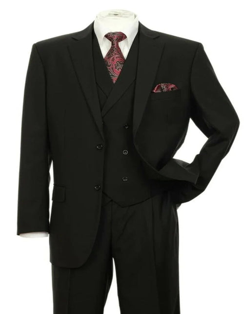 Pleated Suit - Mens Suits With Pleated Pant - Regular Fit Suit - Black Suit - Men's Tuxedo USA