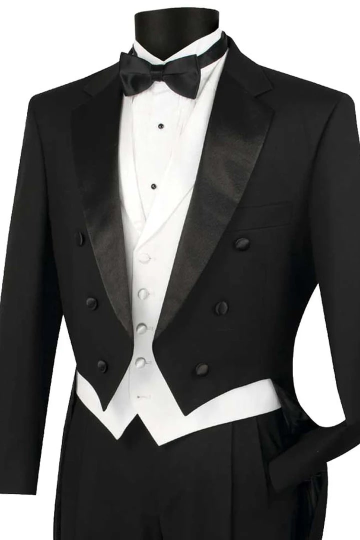 Unique Prom Suits - Interesting Fun - Mens Classic Vested Tail Wedding Black Tuxedo