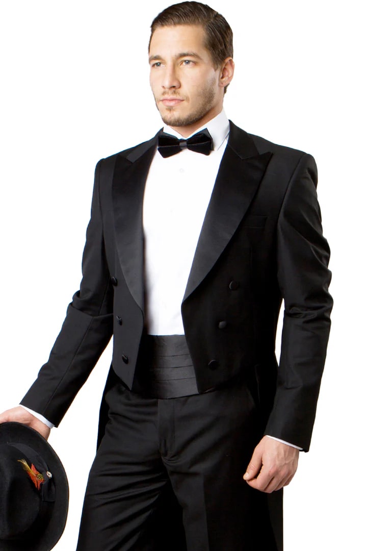 Black Prom Suit - Men's Classic Designer Long Tail Black Tuxedo