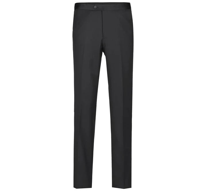 Black Prom Suit - Mens Traditional One Button Slim Fit Peak Black Tuxedo