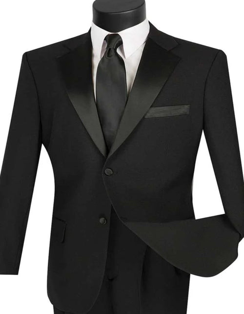 Cheap Tuxedos - Affordable Prom Suit - Mens Classic 2 Button Poplin Black Tuxedo