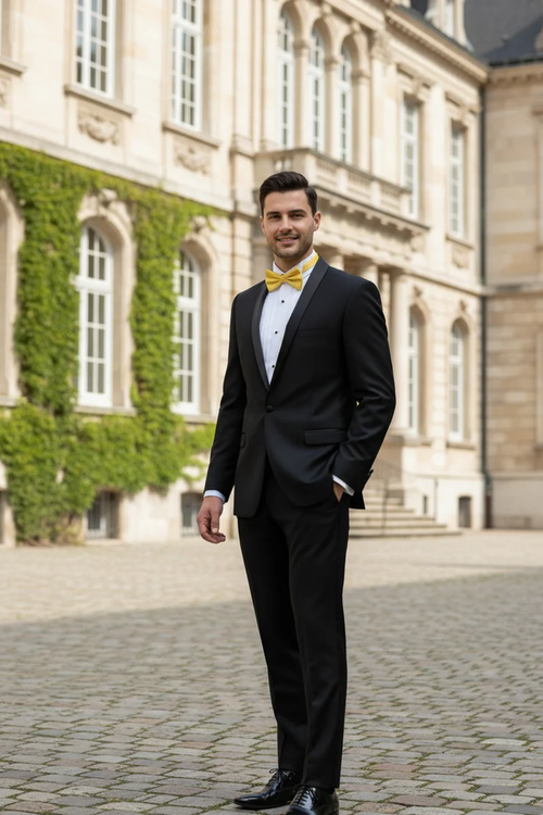 Black Vinci 1-Button Shawl Tuxedo