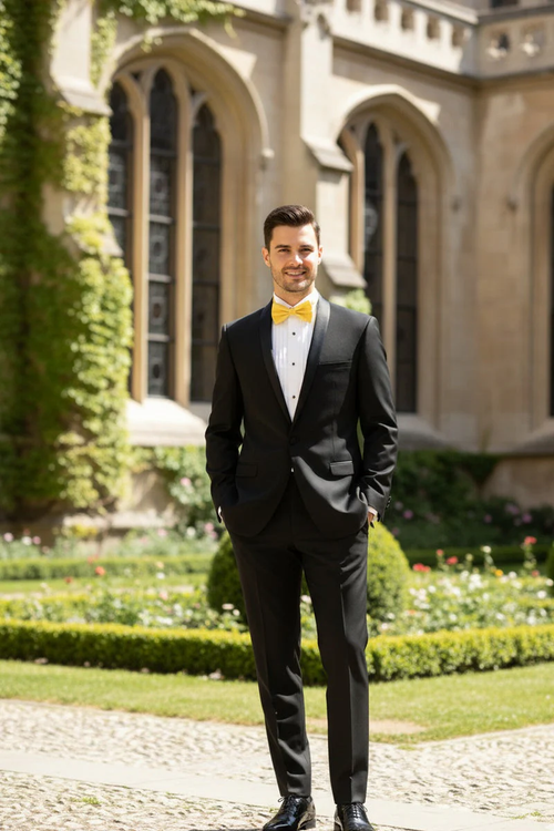 Black Vinci 1-Button Shawl Tuxedo