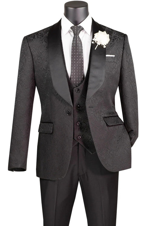 Black Vinci 1-Button Shawl Tuxedos