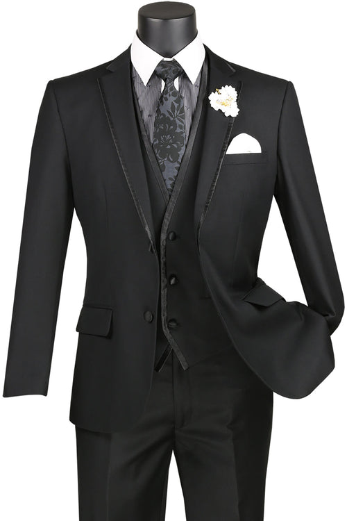 Black Vinci 2-Button Notch Tuxedo