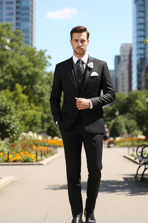 Black Vinci 2-Button Notch Tuxedo