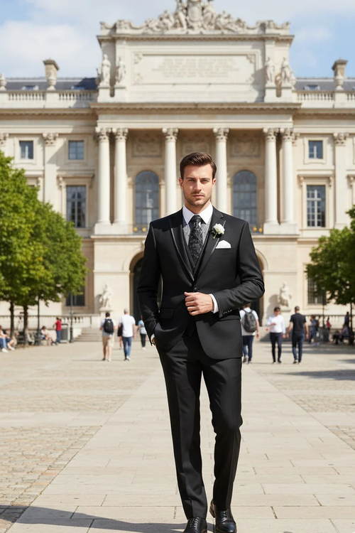 Black Vinci 2-Button Notch Tuxedo