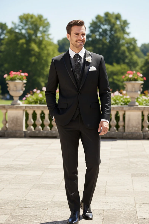 Black Vinci 2-Button Notch Tuxedo