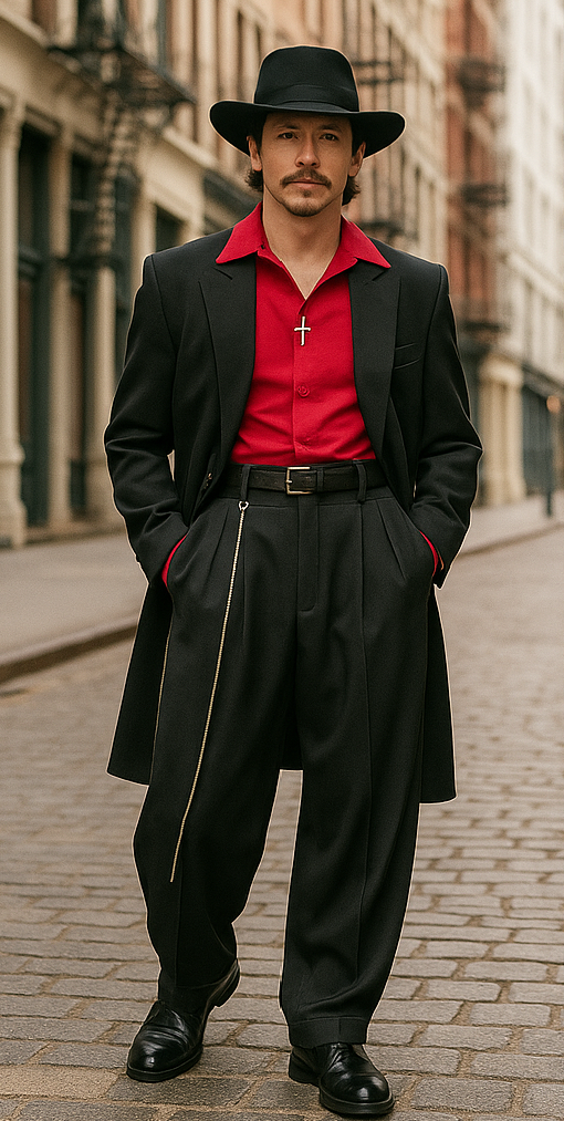 Mens Zoot Suit in Solid Black Available in 7 Colors – SuitUSA