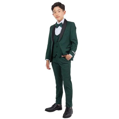 New Stacy Adams Boys Black Tuxedo Set, 5-Piece Black Shawl Collar - Men's Tuxedo USA