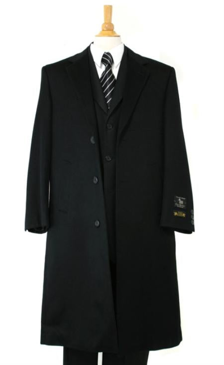 Long Winter Dress Knee Length Coat Luxurious Men's Dress Coat Soft Finest Pure Cashmere & Full Length Black Long Men's Dress Topcoat - Winter Coat ~ Men's Overcoat by USA Men's Outlet