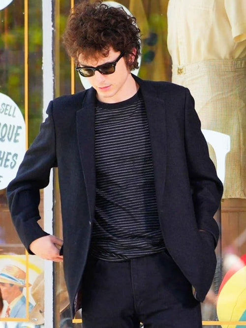 Bob Dylan A Complete Unknown Black Blazer USA Men's Outlet