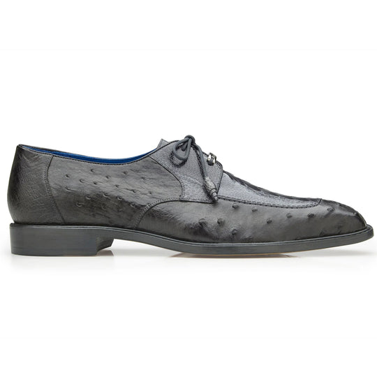 Men's Belvedere Bolero Ostrich Moc Toe Dress Shoe in Grey