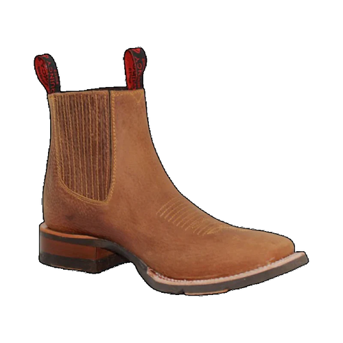 Botines Charros Quincy de Gamuza con Punta Cuadrada