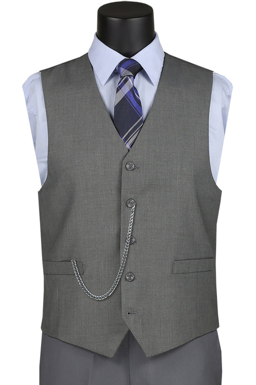 Men's Basic Suit Vest in Grey by Vinci Suits
