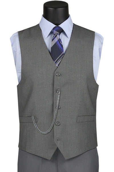 Men's Basic Suit Vest in Grey by Vinci Suits