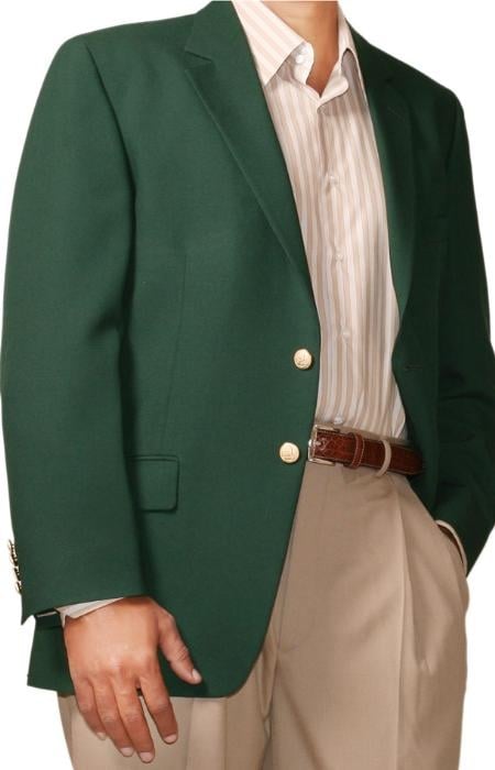 Brass Buttons Two Button Cheap Priced Unique Dress Blazer Jacket For Men Sale Augusta Green Blazer (Men +Women)