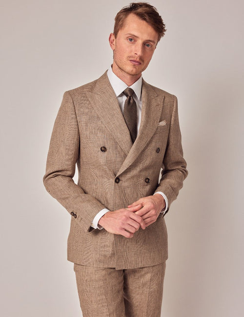 Mens Linen Suit For Beach Wedding - Summer Suit in Brown - Men's Tuxedo USA