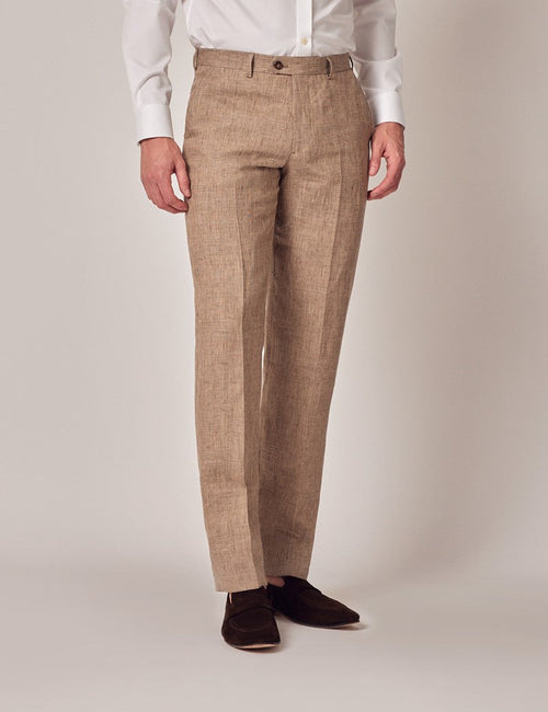 Mens Linen Suit For Beach Wedding - Summer Suit in Brown - Men's Tuxedo USA