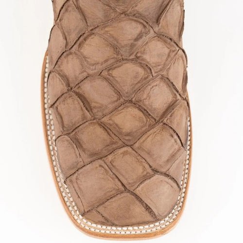 Ferinni Boot - Mens Dress Cowboy Boot - Ferrini Bronco Men's Print Pirarucu Fish Boots Handcrafted Brown in Brown Color - Ferrini USA