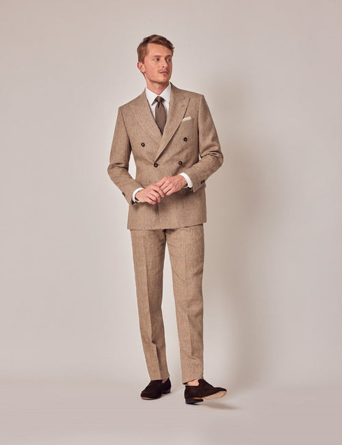 Mens Linen Suit For Beach Wedding - Summer Suit in Brown - Men's Tuxedo USA