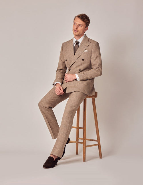 Mens Linen Suit For Beach Wedding - Summer Suit in Brown - Men's Tuxedo USA