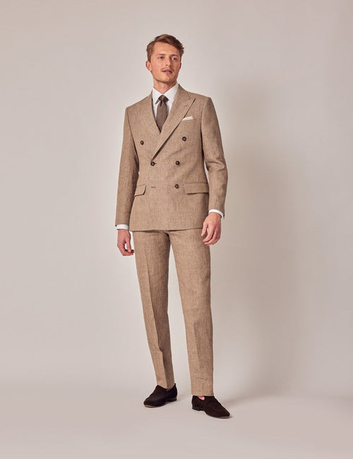 Mens Linen Suit For Beach Wedding - Summer Suit in Brown - Men's Tuxedo USA