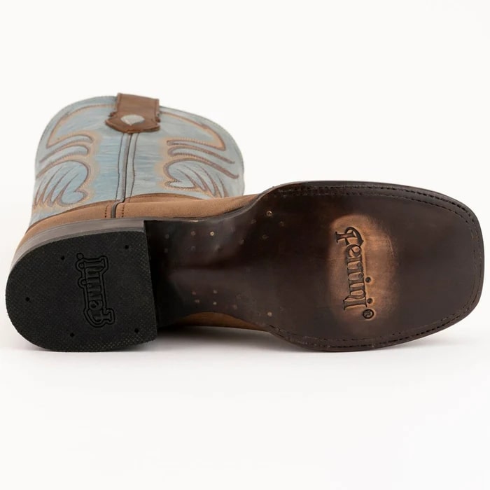 Ferinni Boot - Mens Dress Cowboy Boot - Ferrini Men's Hunter Square Toe Boots Handcrafted - Brown