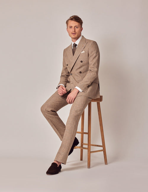 Mens Linen Suit For Beach Wedding - Summer Suit in Brown - Men's Tuxedo USA