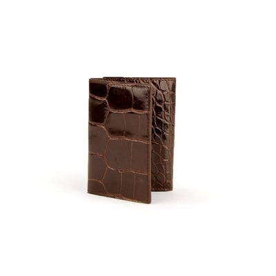 Ferrini Alligator Trifold Wallet Nicotine Ferrini USA