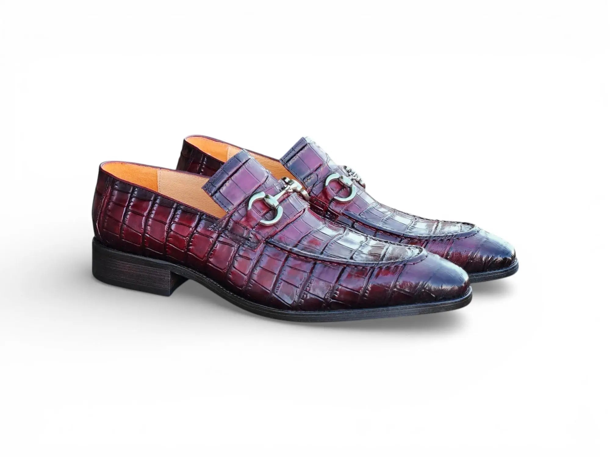 Carrucci Buckle Loafer: Gator Embossed Leather Loafer – SuitUSA