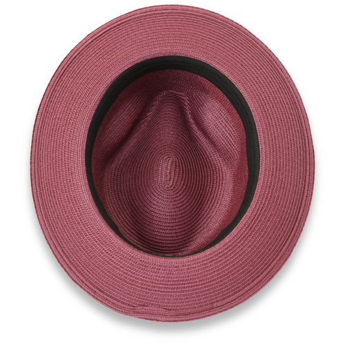 Tapa Crushable Straw Hat Fedora in Burgundy by Ferrecci USA