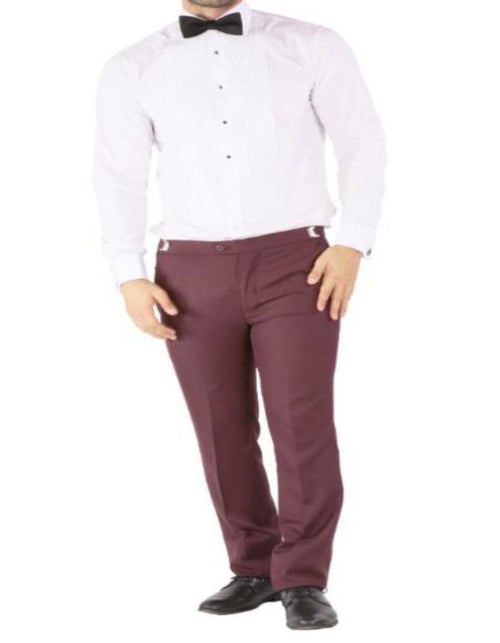 Burgundy Tuxedo - Maroon Burgundy Color - Prom Tuxedo - Wedding Tuxedo Luna Burgundy 3-Piece Slim Fit Peak Lapel Tuxedo by Men's Tuxedo USA