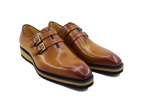 Burnished Double Monk Whole Cut Shoe