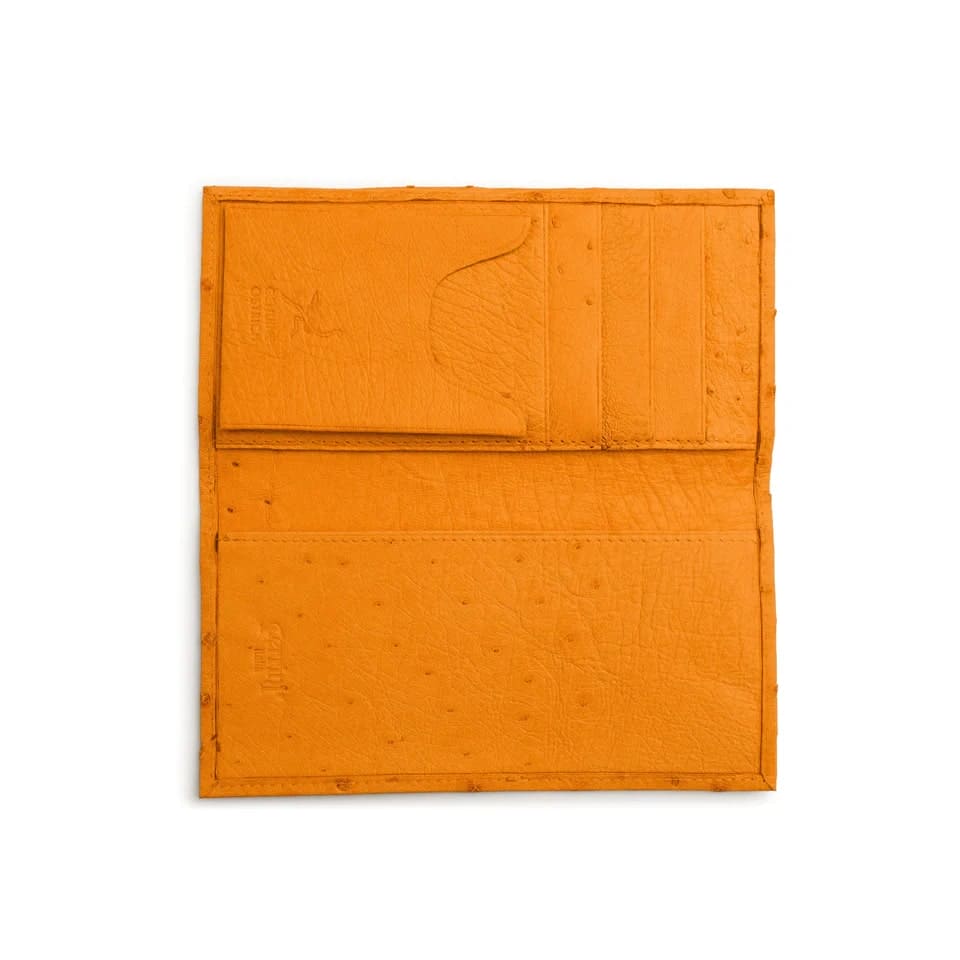 Ferrini Full Quill Ostrich Checkbook Buttercup