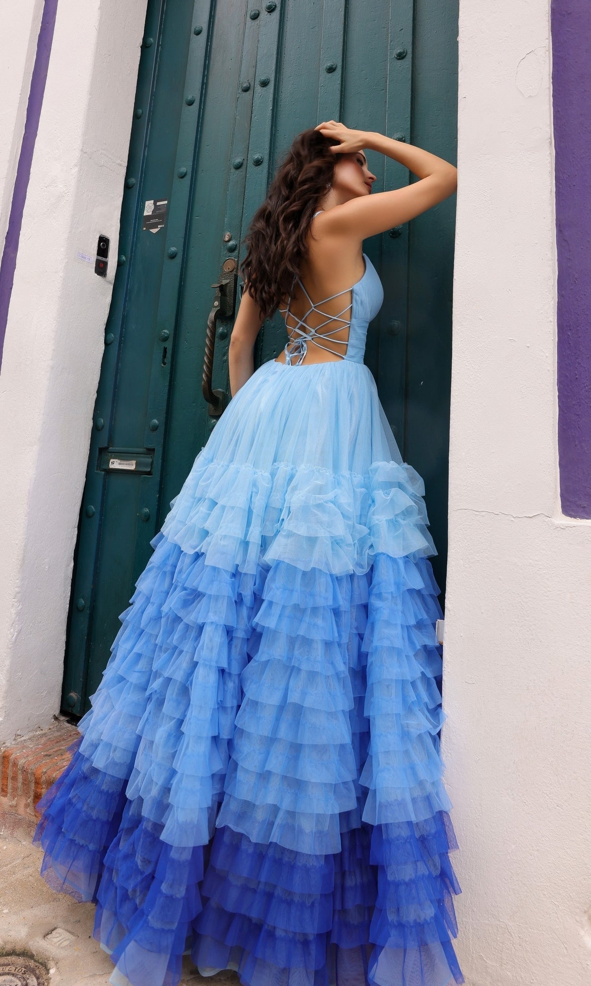 Nox Anabel C1420 Ruffled Ombre Prom Ball Gown