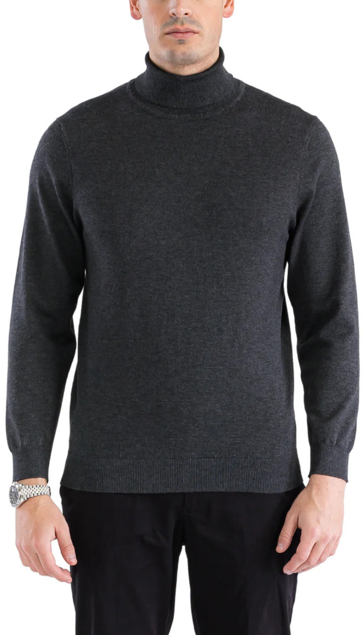 MENS CHARCOAL PULLOVER TURTLENECK SWEATER – SuitUSA