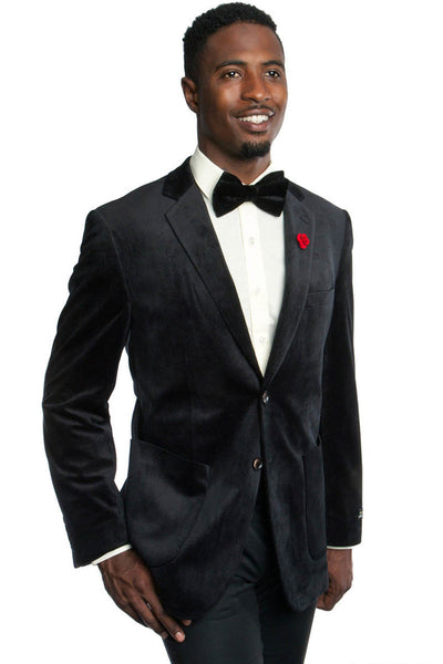 Men's Navy Velvet Blazer by Tazio Suits