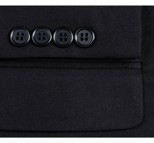 Black Prom Tuxedo Suit - Black Wedding Suit - Mens Traditional Slim Fit Shawl Collar Tuxedo