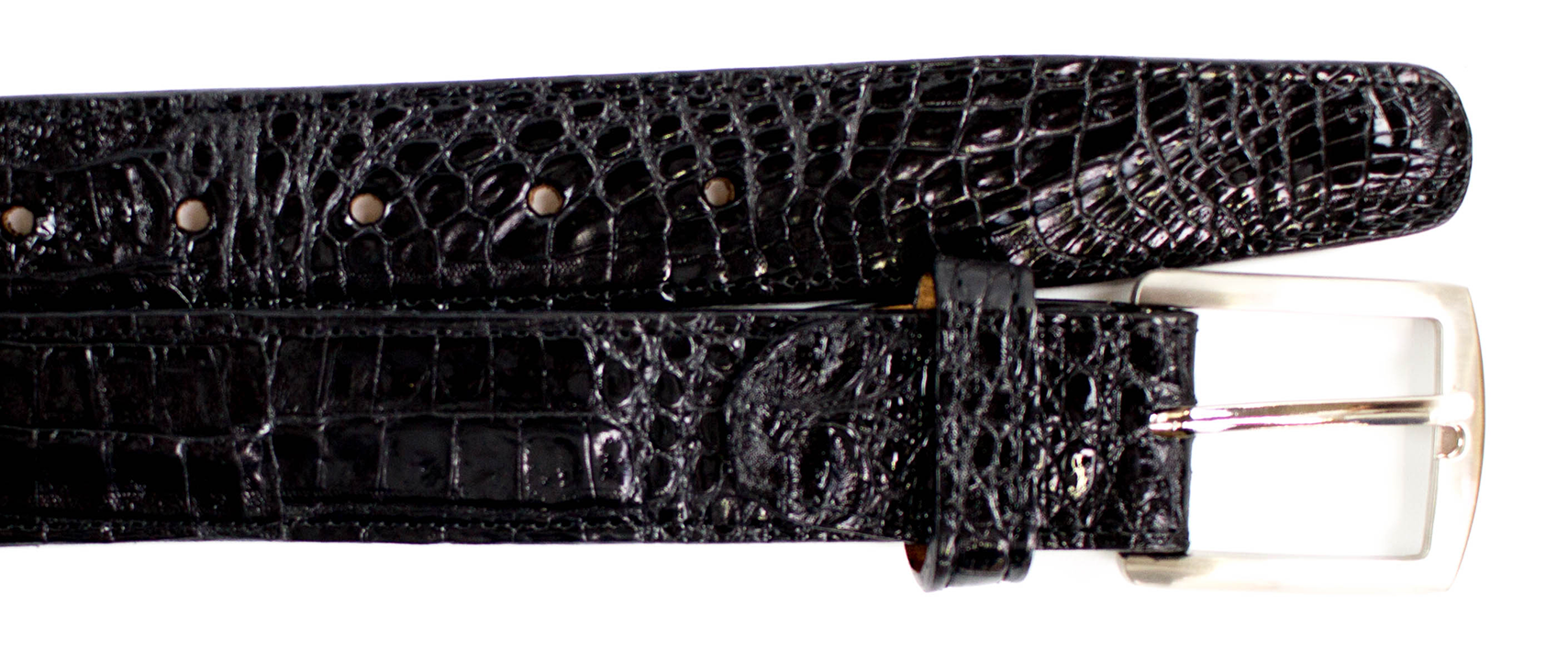 Belvedere Caiman Belt - Black Genuine Caiman Crocodile Shoe – SuitUSA